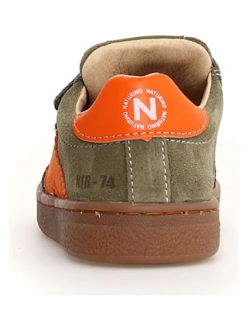 Skórzane sneakersy "Jenix" w kolorze khaki