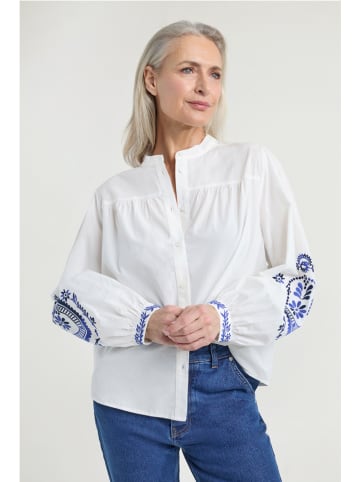 Blouse "Joris" wit/blauw