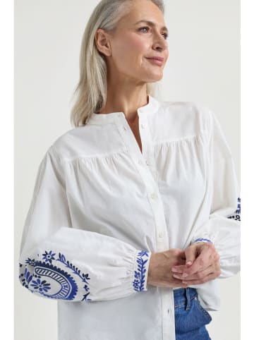 Blouse "Joris" wit/blauw