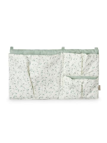 Betttasche in Creme/ Grün
