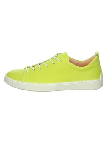 Skórzane sneakersy "Turna" w kolorze limonkowym