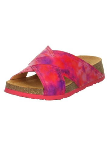 Leren slippers "Koak" rood/roze/paars