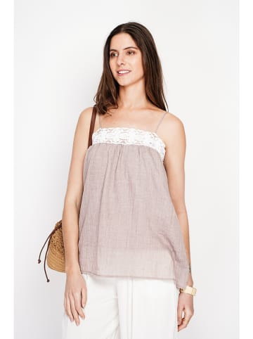 Leinen-Top in Beige