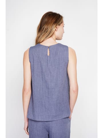 Leinen-Top in Blau