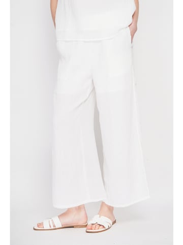 Leinen-Culotte in Weiß