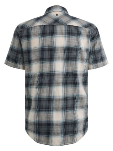 Blouse - regular fit - donkerblauw/crème