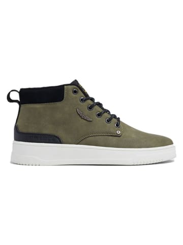 Skórzane sneakersy w kolorze khaki
