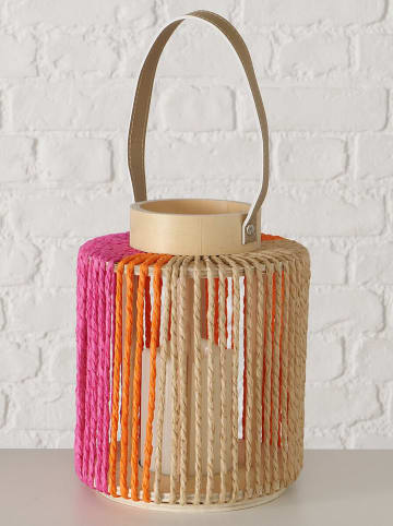 2er-Set: LED-Windlichter "Nista" in Pink/ Beige/ Orange - (H)22 cm