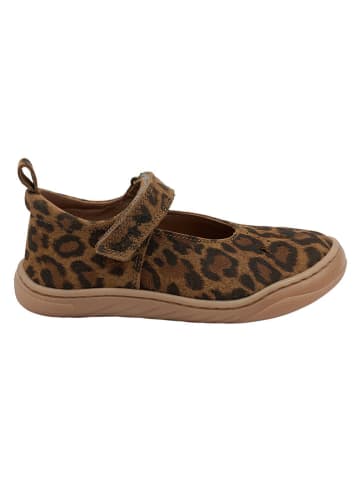 Leren ballerina's bruin