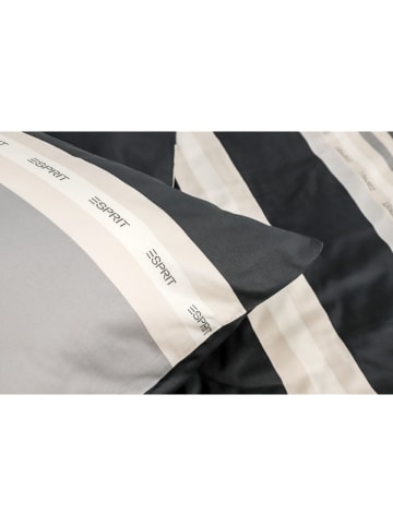 Komplet pościeli satynowej "Logo Stripe" w kolorze szaro-beżowym