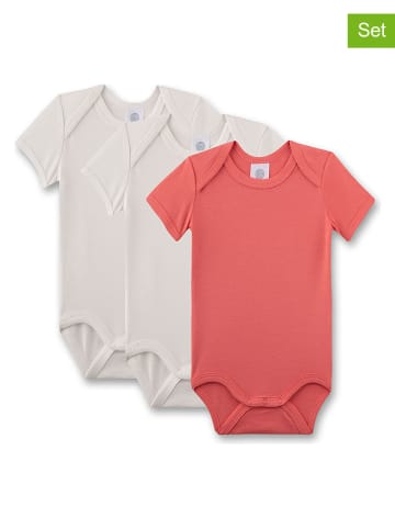 3-delige set: rompers rood/beige