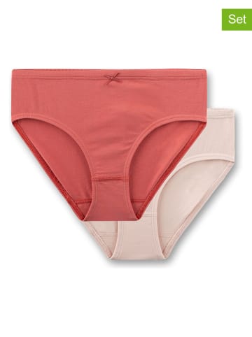 2er-Set: Slips in Rot/ Beige