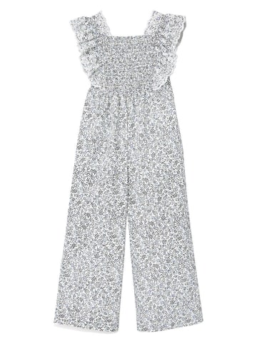 Jumpsuit wit/lichtblauw