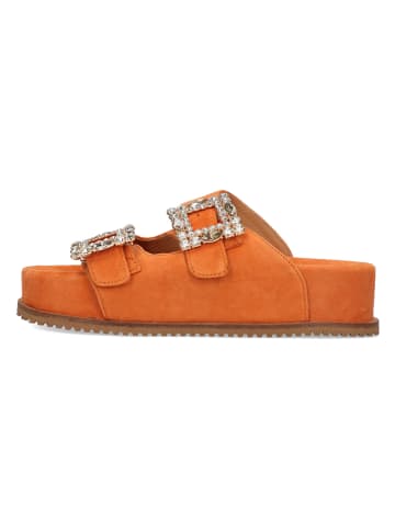 Leren slippers "Eve 3" oranje