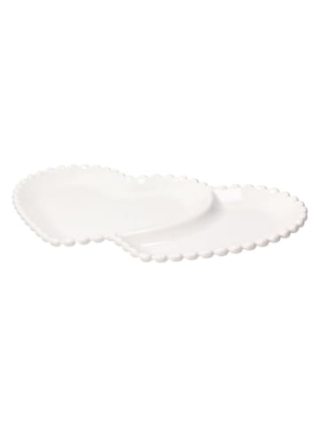 Półmisek "Ornament Pearl" w kolorze białym - 31 x 19 cm