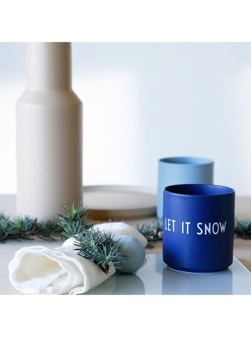 Kubek jumbo "Let it snow" w kolorze niebieskim - 250 ml