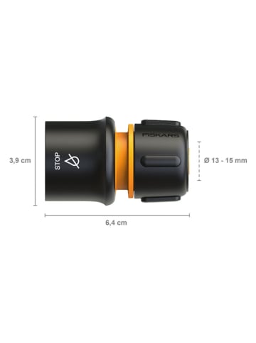 Złącze kranowe "ConnSTOP13-15mm(1/2-5/8")" w kolorze czarnym