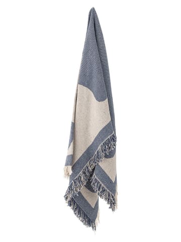 Wohndecke ''Ethan'' in Blau/ Creme - (L)160 x (B)130 cm