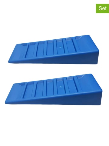 2-delige set: caravanstabilisatiewiggen blauw - (B) 41,5 x (H) 7,5 x (D) 15,5 cm