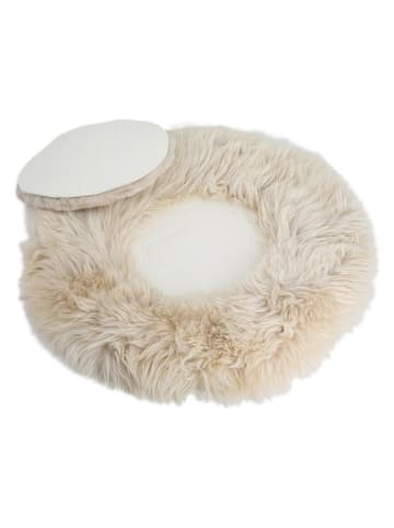 Schaffell-Tierbett in Creme - Ø 90 cm