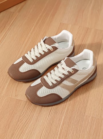 Sneakersy w kolorze beżowo-brązowo-kremowym