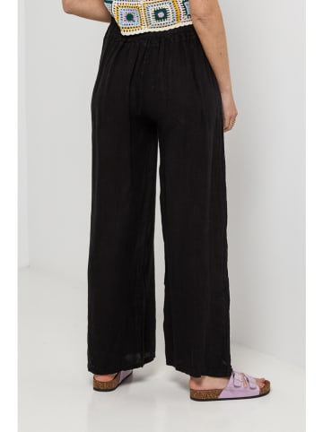 Leinen-Hose in Schwarz