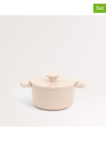 2tlg. Set: Kochtopf ''Studio'' in Creme - Ø 20 cm