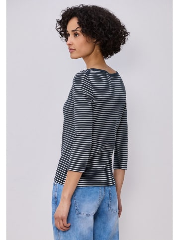 Longsleeve donkerblauw/wit