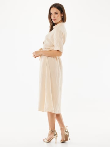 Leinen-Kleid in Sand