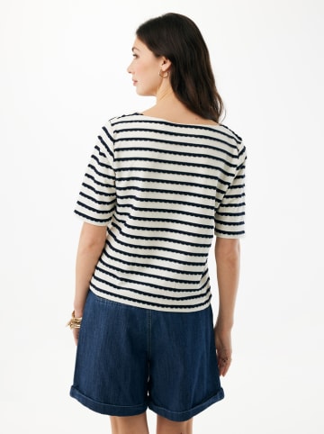 Shirt wit/donkerblauw
