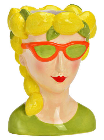 Vase "Woman" in Gelb/ Grün - (H)17 x Ø 12 cm