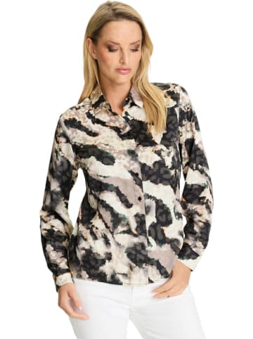 Bluse in Beige/ Anthrazit
