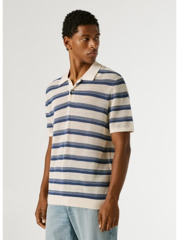 Poloshirt "Florian" donkerblauw/crème