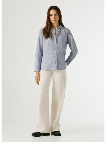 Blouse "Bernany" blauw/wit