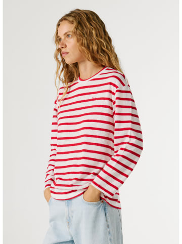 Longsleeve "Marlen" in Weiß/ Rot