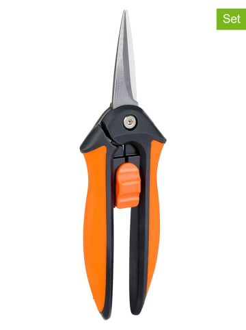 2er-Set: Astscheren in Orange/ Schwarz