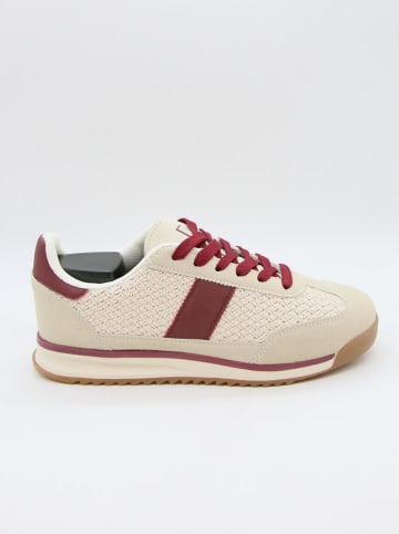 Sneakersy w kolorze beżowo-czerwonym