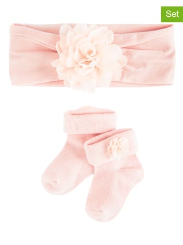 2tlg. Stirnband-Set in Rosa