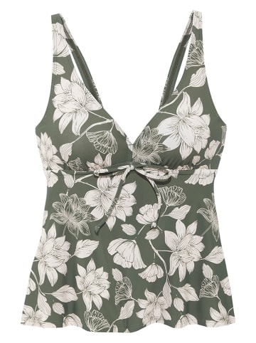Koszulka tankini w kolorze zielono-kremowym