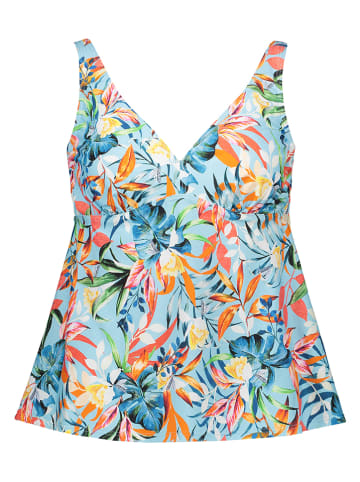 Tankini-Oberteil in Hellblau/ Bunt