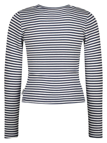 Longsleeve in Dunkelblau/ Weiß