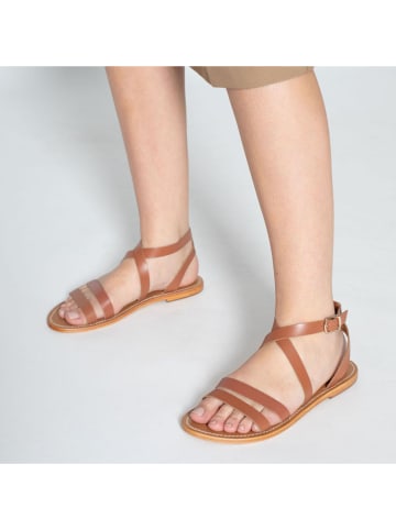 Leder-Sandalen "Malini" in Camel