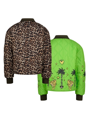 2in1 Wendejacke in Limette/ Braun/ Schwarz