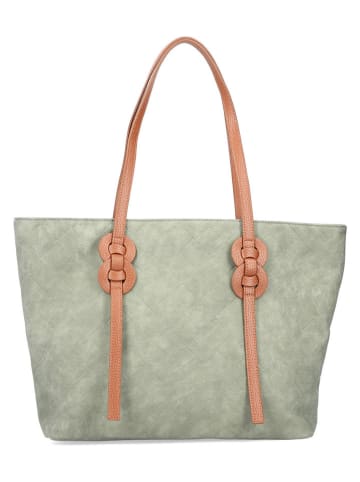 Shopper in Grün/ Hellbraun - (B)41 x (H)27 x (T)10 cm