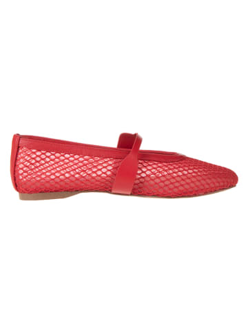 Spangenballerinas in Rot in Rot