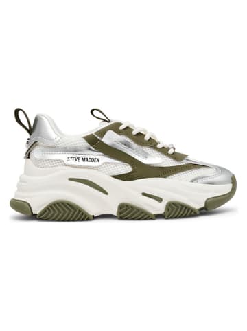 Sneakers in Khaki/ Silber