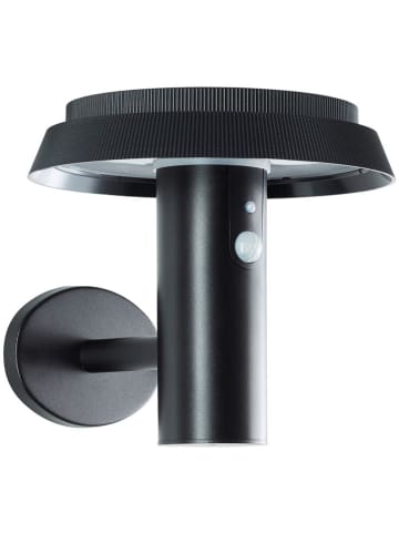 LED-Solar-Wandleuchte "Alvero" in Schwarz - (B)20 x (H)21 x (T)18 cm