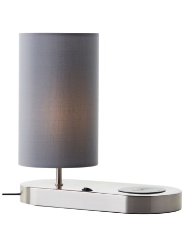 Lampa stołowa "Clarie" w kolorze srebrno-szarym - 12 x 25,5 x 26 cm