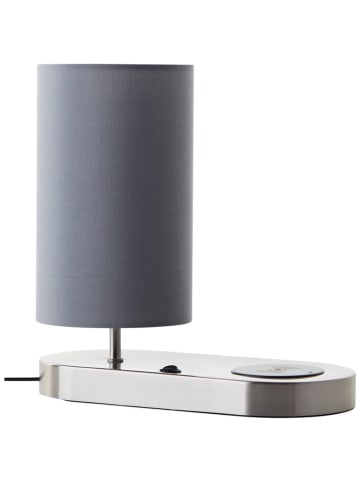 Tischleuchte "Clarie" in Grau/ Silber - (B)12 x (H)25,5 x (T)26 cm