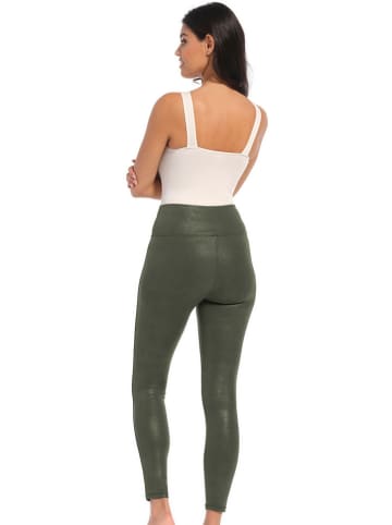 Legginsy "Leather Look Leggings" w kolorze zielonym ze skóry syntetycznej